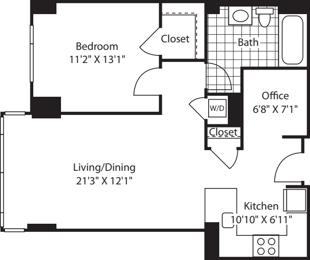 1 Bed (South) - 792