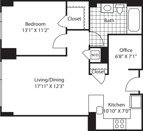 1 Bed (South) - 751