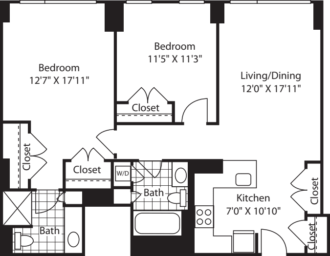 2 Bed (South) - 1107