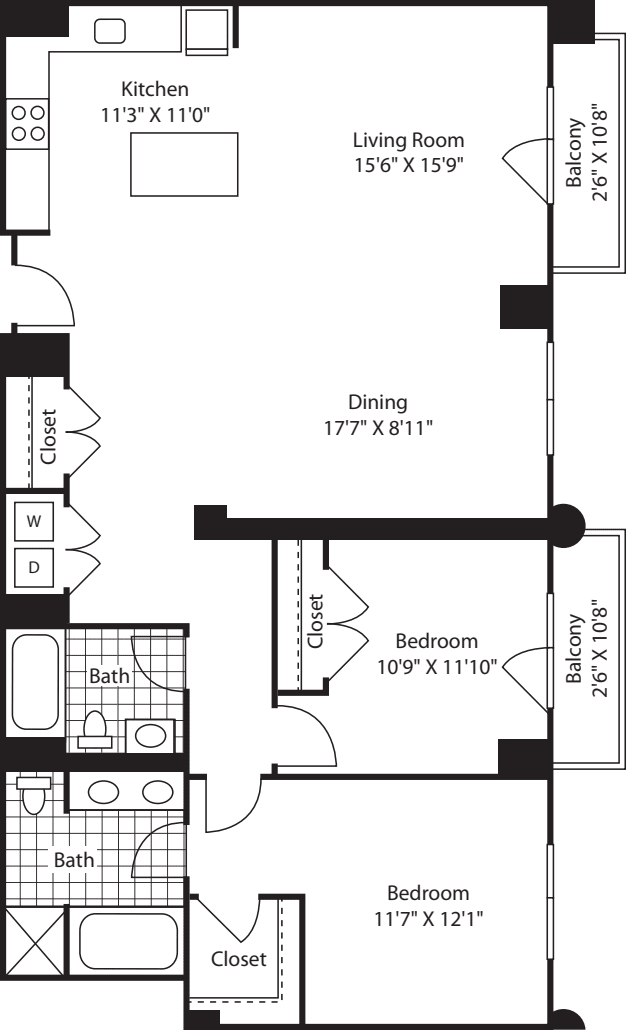 2 Bed (South) - 1424
