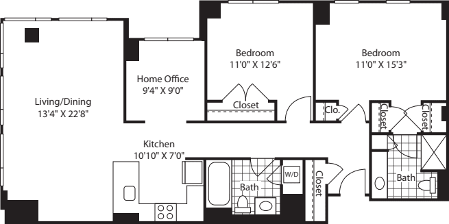 2 Bed (South) - 1274