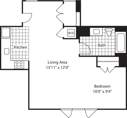 Studio (North)- 634 floorplan