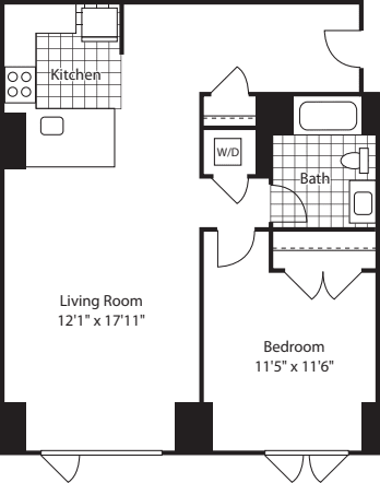 1 Bed (North)- 765 floorplan