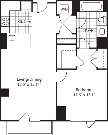 1 Bed (North)- 713B
