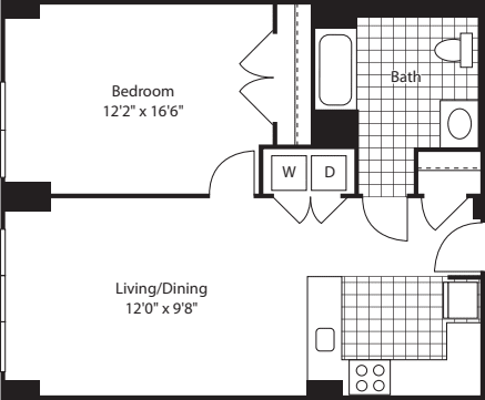 1 Bed (North)- 717