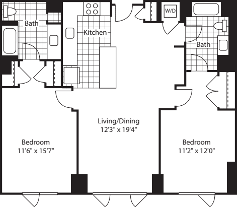 2 Bed (North)- 1073