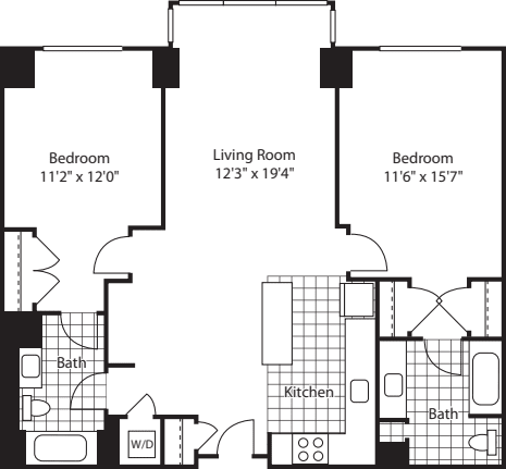 2 Bed Bay Windows (North) - 1099