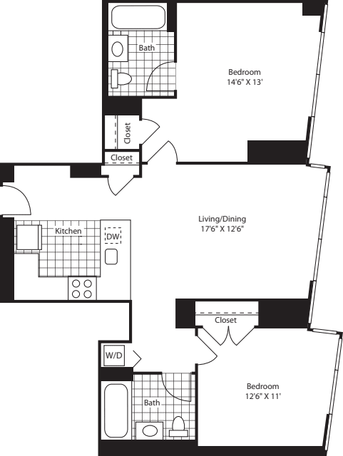 Two Bed U Kit FL 28-46