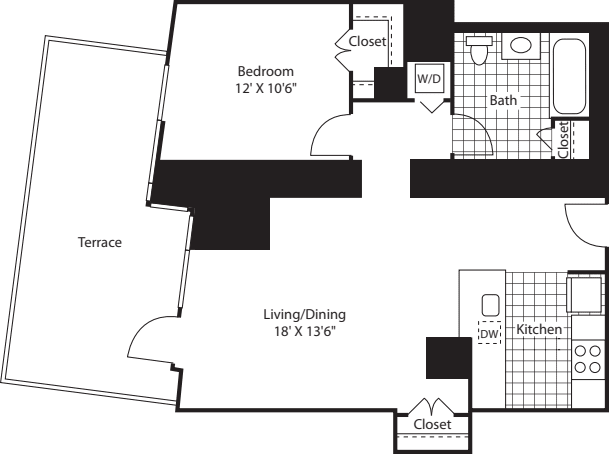 One Bedroom CAKit FL 11_779 floorplan