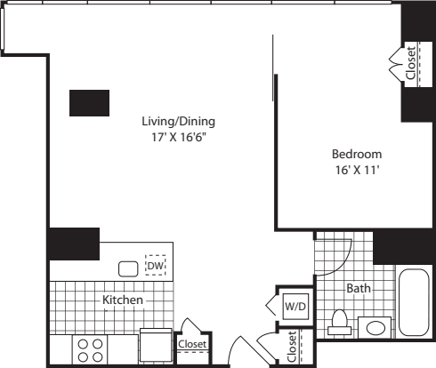 One Bedroom CAKit FL 12_783 floorplan