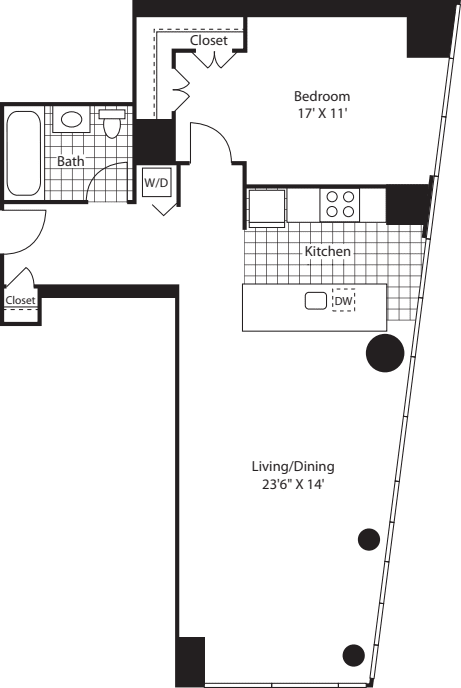 One Bed WindKit FL 12 floorplan