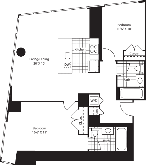 Two Bedroom OpenKit FL 28-46