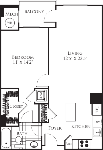 1 Bedroom- 784