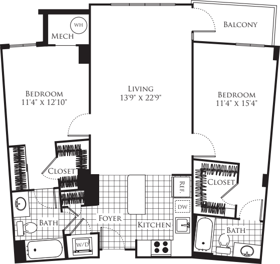 2 Bedroom- 1146