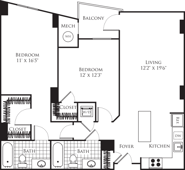 2 Bedroom- 1086