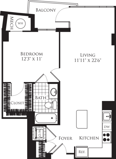 1 Bedroom- 707
