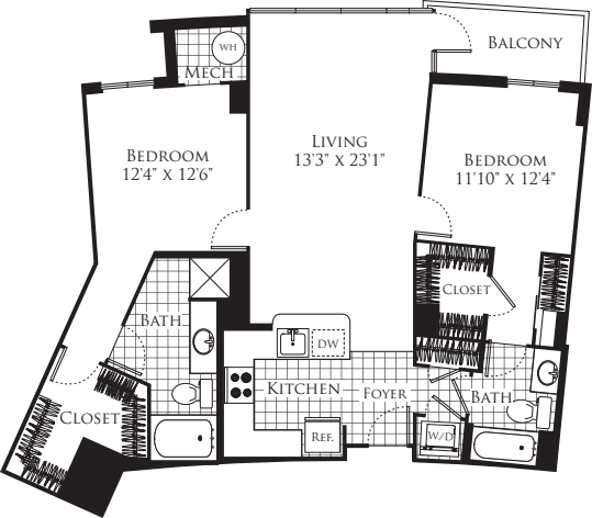 2 Bedroom- 1227