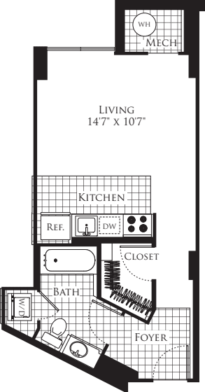 Studio- 493 floorplan