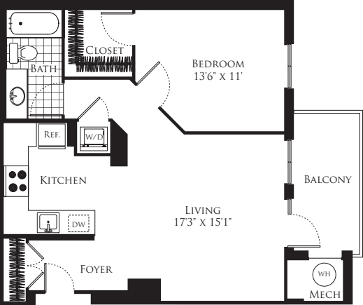 1 Bedroom- 751