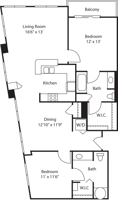 Two Bedroom 1160
