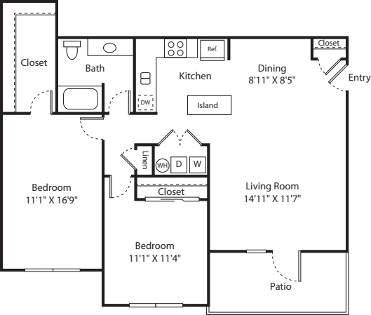 Two Bed B-1 - Phase II floorplan