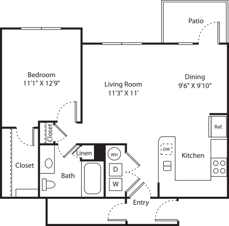 One Bed A-3 - Phase II floorplan