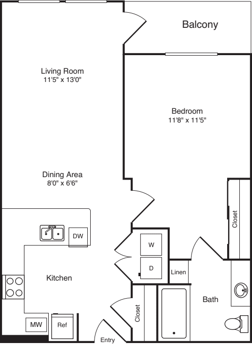 One Bed A-1 - Phase III floorplan
