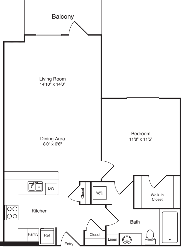 One Bed A-5 - Phase III floorplan