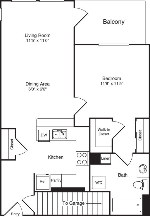 One Bed A-6 - Phase III floorplan