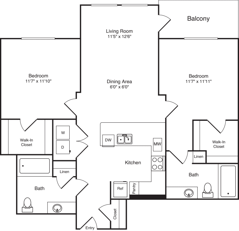 Two Bed B-1 - Phase III floorplan
