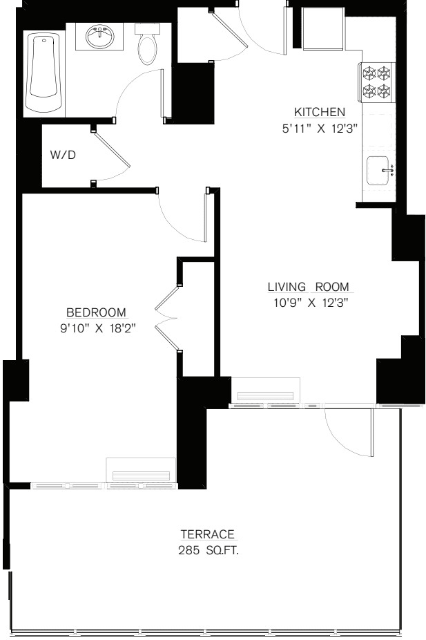 6K (Terrace 285sf) floorplan