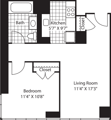 1 Bedroom L Line floors 17-41