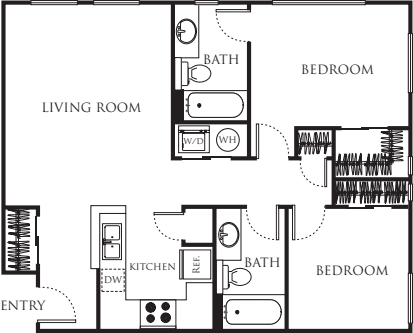 Two Bedroom 854 floorplan
