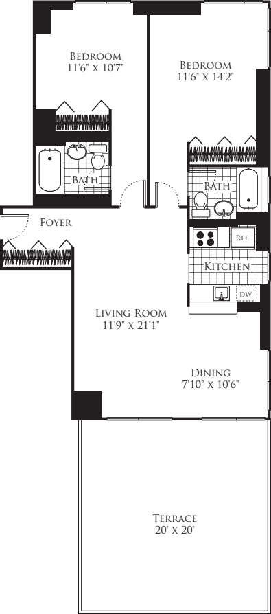 Unit C6 floorplan
