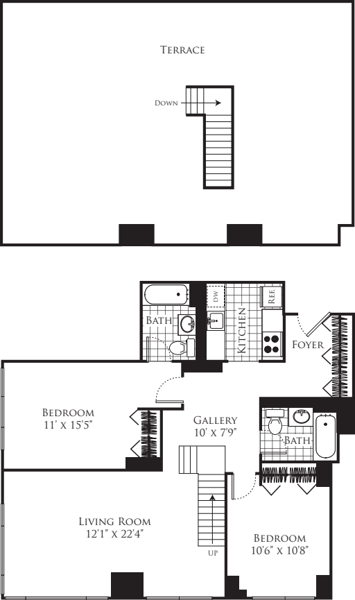 F 1034 with Rooftop Terrace floorplan
