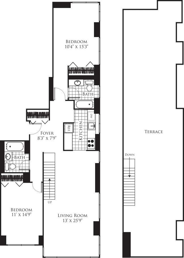 J 1224 with Rooftop Terrace floorplan
