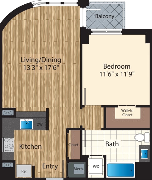 One Bedroom E 736