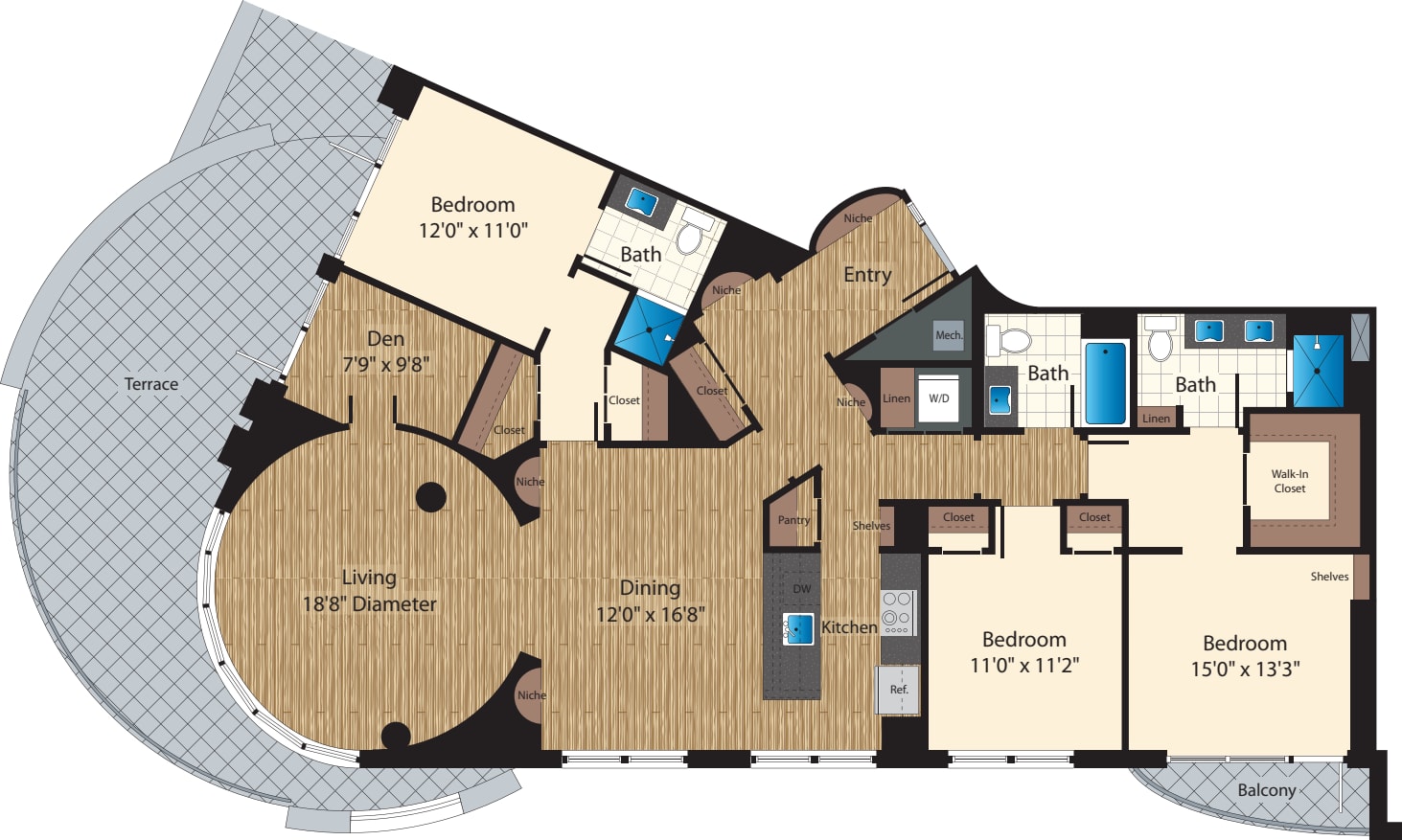 Unit PH105 -B floorplan