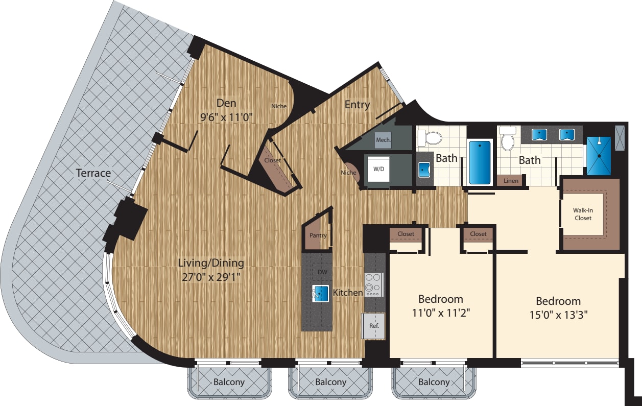 Unit PH205 -B floorplan