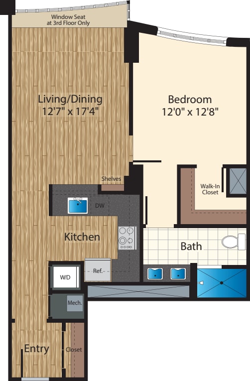 One Bedroom E 825