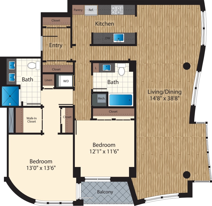 Two Bedroom Two Bath H 1493