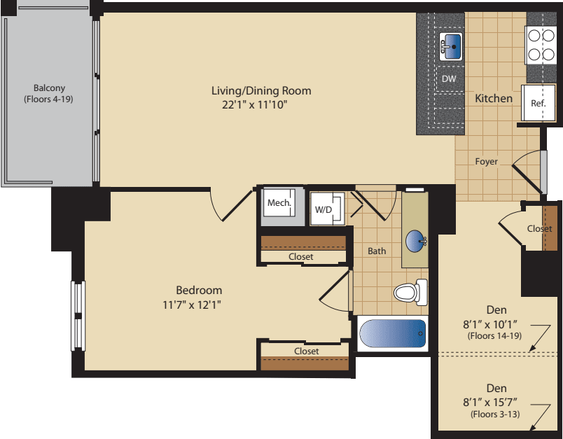 Highland ALT - No Walk-in Closet floorplan