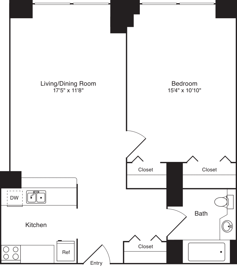 Residence F, floors 18-20