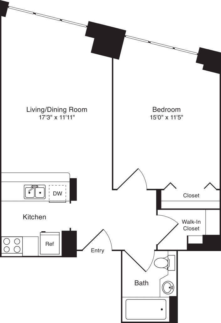 Residence V, floors 3-17