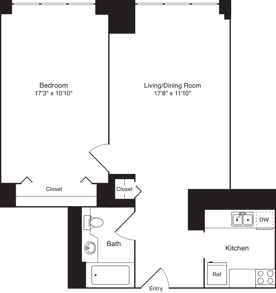 Residence L, floors 3-17