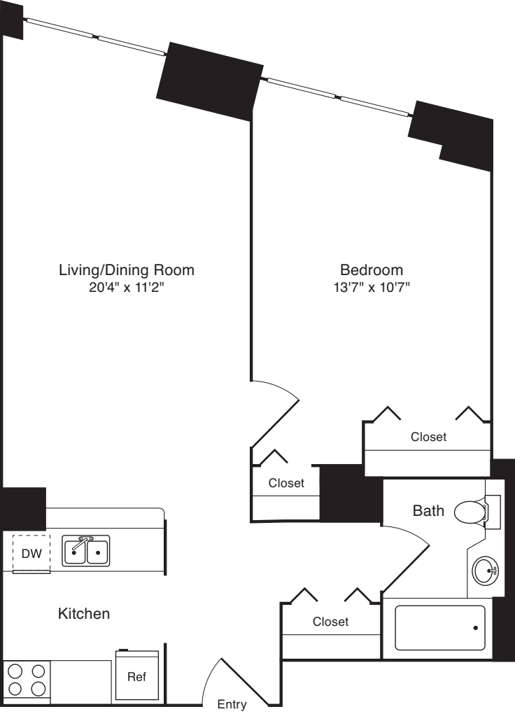 Residence C, floors 3-17