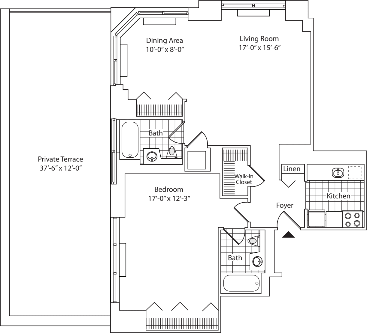 Residence B, floor 21 floorplan