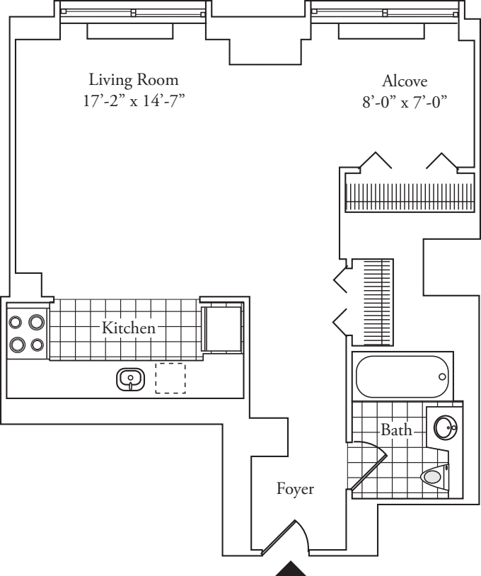 Residence M with alcove, floor 19-20 floorplan