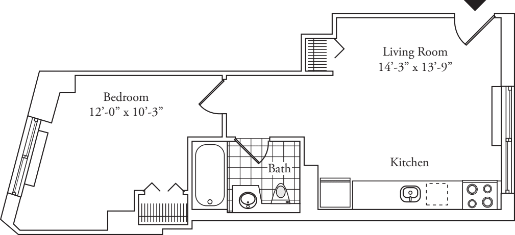 Residence 01, floors 3-6 floorplan