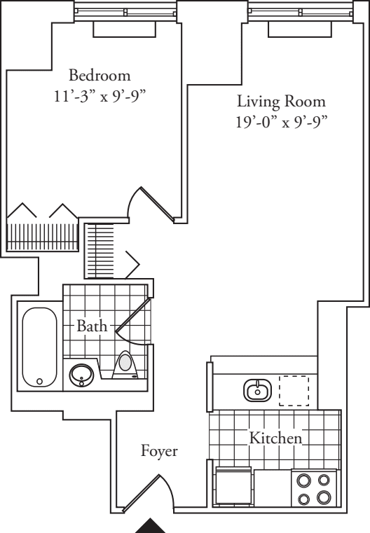 Residence 03, floors 3-6 floorplan